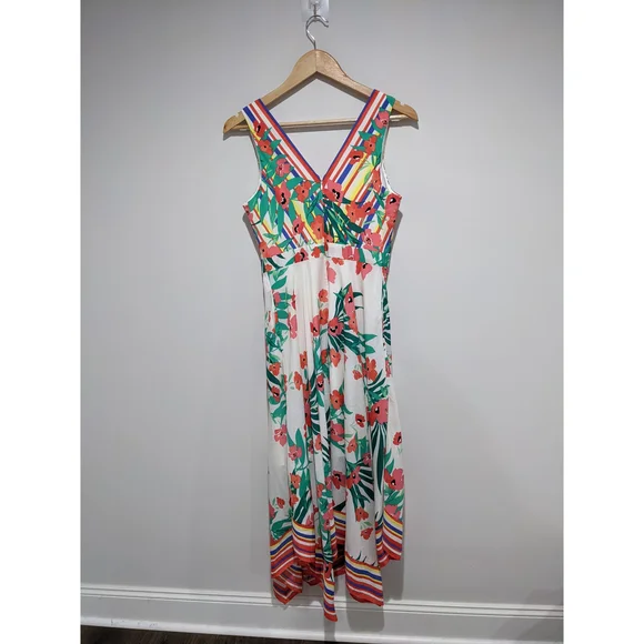 Vince Camuto White Handkerchief Maxi Dress Size 2 - Picture 3 of 8